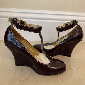 Goldenbleu T-Strap Jessica Wedge Heels